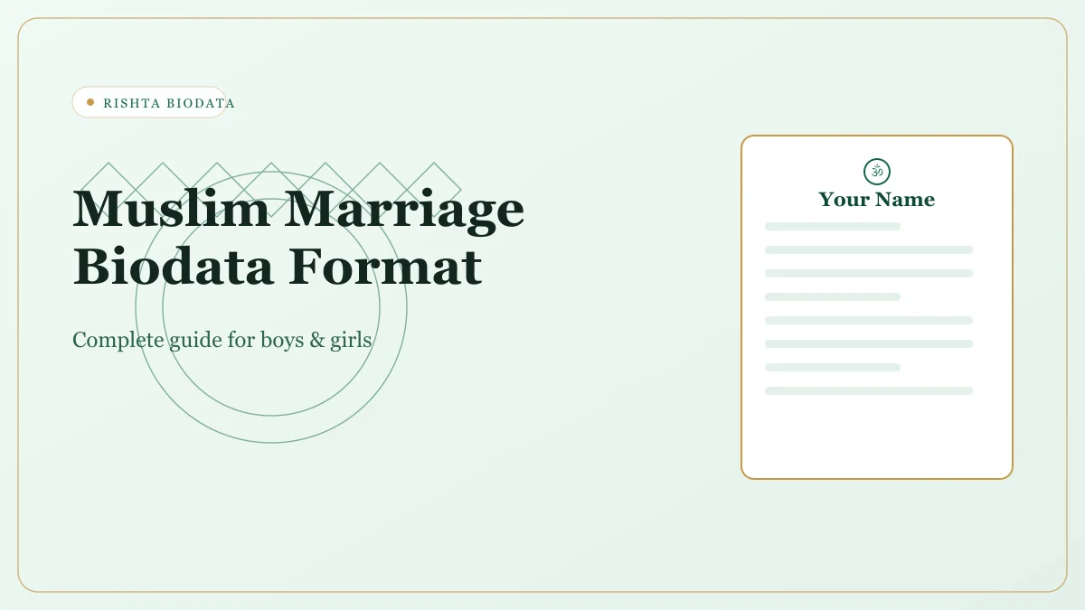 Muslim marriage biodata Muslim marriage biodata format guide
