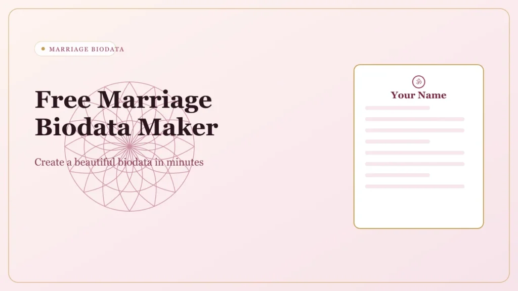 free marriage biodata maker